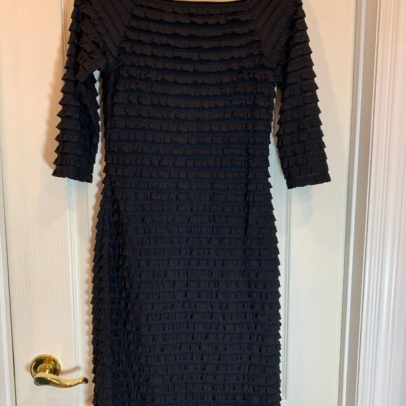 Frank Lyman Design Black Tiered Dress – Size 8 / Medium, Elegant & Textured - Picture 2 of 5